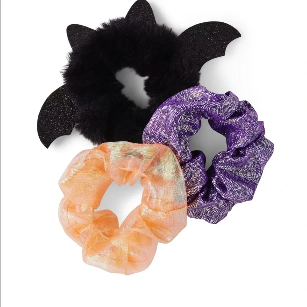 💜 Girls Halloween Scrunchie 3-Pack - Multi CIr NWT
